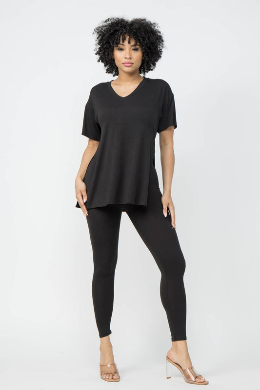 Short Sleeve T-Shirt Women's | On The Low Set | Luxe By Livia